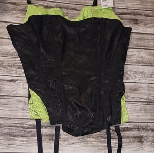 Frederick's Of Hollywood Lime Green & Black Corset